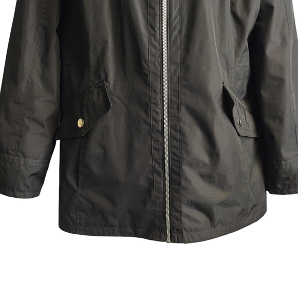 INTL d.e.t.a.i.l.s Women's Black Zip Front Hooded Lined Coat Jacket Size XL - Picture 4 of 10